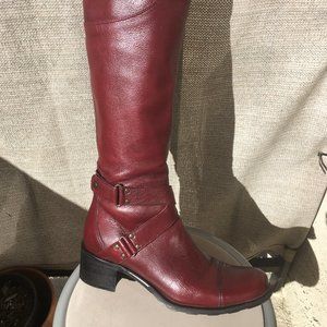 Kenneth Cole burgundy leather tall boots